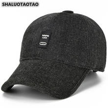 SHALUOTAOTAO-gorra de béisbol de lana térmica para hombre, gruesa, de calidad, ajustable, con orejeras cálidas, sombrero de invierno para deportes de ocio 2024 - compra barato