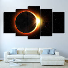 Quadros de arte em tela para parede, pintura moderna, 5 peças, universo solar, elipse, paisagem, sala de estar, decoração, hd, impressão, posteres 2024 - compre barato