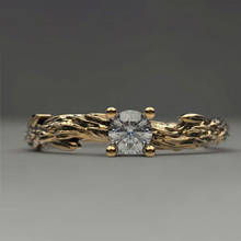 Joyería Vintage con forma de enredadera de árbol para mujer, anillo de boda de compromiso, accesorios de Glamour para fiesta de niñas 2024 - compra barato