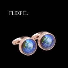 FLEXFIL-gemelos de diseñador para hombre, accesorio de lujo para camisa, regalo de boda, botón del globo terráqueo, alta calidad 2024 - compra barato