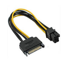 Cable de alimentación SATA de 18cm, convertidor de gráficos PCI-E, adaptador de tarjeta de vídeo, Cable de alimentación de 15 pines a 6 pines PCI EXPRESS 2024 - compra barato