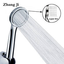Zhangji ультра тонкая душевая головка 30% водосберегающая и высокого давления для ванной комнаты ручная Прочная хромированная насадка для душа 2024 - купить недорого