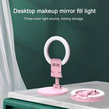 Anel de luz led dobrável para selfies, tripé ajustável e portátil com anel de luz led, suporte para celular e vídeo de maquiagem 2024 - compre barato
