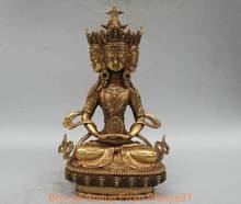 mei 12'' China Tibet Mahavairocana Shakyamuni 3 Heads Buddha Bronze Statue 2024 - buy cheap