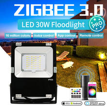 ZIGBEE Pro-reflector LED inteligente para exteriores, lámpara de 30W, RGBCCT, IP65, resistente al agua, ZIGBEE Light Link, AC 110V, 220V, Echo Plus 2024 - compra barato