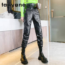 Tajiyane Cargo Pants Women Real Sheepskin Trousers Streetwear Womens Genuine Leather Pants Pencil Safari Style Ropa Mujer TN1222 2024 - buy cheap