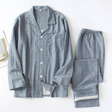 New Japanese Couples 100% Cotton Gauze Pajamas Suit Long Sleeved Trousers Home Clothes Loungewear Pijama Couple Plus Size Pj Set 2024 - buy cheap