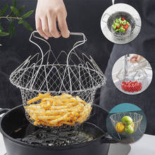 Basket Mesh Striner Net Foldable Steam Rinse Strain Fry French Chef Oil Fry Kitchen Cooking Tools Colander Sieve Mesh Strainer 2024 - buy cheap