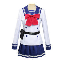 Fantasia de cosplay honjo yuri, roupa para homens e mulheres, uniforme escolar jk, saia azul plissada, fantasia 2024 - compre barato