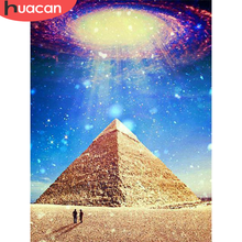 HUACAN 5d Diamond Painting Landscape Building Diamond Embroidery Sale Pyramid Pictures Of Rhinestones Mosaic Home Decor 2024 - buy cheap