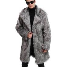 Autumn grey faux mink fur leather jacket mens winter thicken warm fur leather coat men loose jackets fashion B231 2024 - buy cheap
