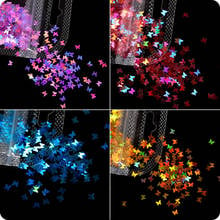 1 шт., голографические Блестки для дизайна ногтей, в форме бабочки 2024 - купить недорого