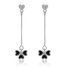 Everoyal Lady Fashion Silver 925 Earrings For Women Accessories Trendy Glaze Black Clover Stud Earring Girl Valentine's Day Gift 2024 - buy cheap