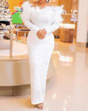 African Dresses for Women 2021 Spring and Autumn African Women Long Sleeve White Plus Size Long Dress African Clothes 2024 - buy cheap