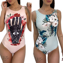 Print One Piece Swimsuit 2021 New Push Up Swimwear Women Vintage Retro Bathing Suits Bodysuit Beach Wear Backless Monokini 2024 - buy cheap