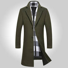 Casaco longo de lã masculino, jaqueta slim para homens da moda, de outono e inverno, 2019 2024 - compre barato