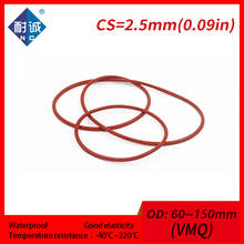 1PC/lot Silicone rubber oring Red VMQ CS 2.5mm OD60/75/150mm Gasket Silicone Oring waterproof Silica gel 2024 - buy cheap