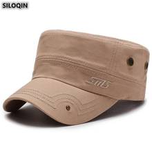 SILOQIN трендовая Новая летняя мужская хлопковая кепка в стиле милитари для взрослых Регулируемый размер Спортивная плоская кепка для отдыха на открытом воздухе бейсболка 2024 - купить недорого