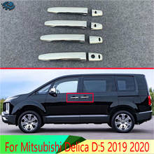 For Mitsubishi Delica D:5 2019 2020 Car Accessories ABS Chrome Door Handle Cover With Smart Key Hole Catch Cap Trim Molding 2024 - buy cheap