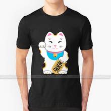 Maneki - Neko Good Luck Cat Pattern T Shirt Custom Design Cotton For Men Women T - Shirt Summer Tops Good Luck Good Luck Charm 2024 - buy cheap