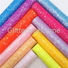 Glitterwishcome 21X29CM A4 Size Vinyl For Bows Neon Chunky Glitter Leather Fabirc Faux Leather Sheets for Bows, GM3084A 2024 - buy cheap