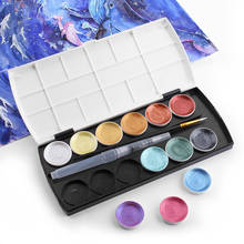 12Color Profession Watercolor Paint Set Metallic Glitter For School Stationery Graffiti Tool Solid Pigment Art Supplies Students 2024 - buy cheap