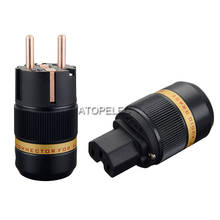 VIBORG 99.998% Pure Red Copper Schuko EU Male Plug / IEC Female Connector for HiFi Audio Power Cable DIY 501 2024 - buy cheap