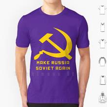 Make Russia Soviet Again By Mastermind T Shirt DIY Cotton Big Size 6xl Russia Soviet Union Political Ussr Hammer Sickle 2024 - buy cheap