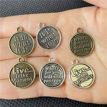 JunKang 10pcs itiswhatitis liveinthemoment silver bronze pendant DIY handmade necklace bracelet connecting 2024 - buy cheap