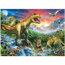 5d pintura diamante quadrado completo/broca redonda bordado diamante "dinossauro" imagem de strass decoração da casa artesanal 2024 - compre barato