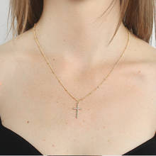 Новый простой крест ожерелье для женщин золотой и серебряный цвета кулон милое ожерелье подарок для друга Рождество 2024 - купить недорого
