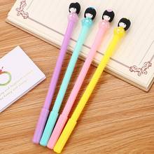 20 PCs Cute Student Stationery Kimono Girl's Head Gel Pens Creative Cartoon Neutral Pen School Office Signature Pen Wholesale 2024 - buy cheap