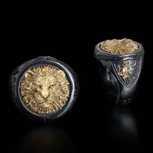 Fashion Cool Accessories Gold Lion Black Men's Ring Hip Hop Style Party Jewelry 2024 - buy cheap
