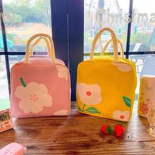 Lunch Bag Portable Zipper Lunch Bags Reusable Creative Canvas Bento Handbag for Picnic Food Storage Bags Lunch Box Tote 2024 - buy cheap