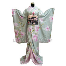 Kimono largo Floral ligero japonés para mujer, disfraz Cosplay, Furisode 2024 - compra barato