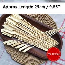 200-400pcs  25cm x 3mm Bamboo Skewers Paddle Sticks BBQ Grill Kebab Barbeque Fruit Toothpicks Party Restaurant Bar Tools 2024 - buy cheap