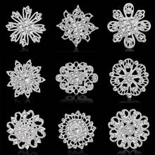 Rinhoo Fashion Women Brooches Lady Flower Rhinestone Crystal Wedding Brooch Pin Wedding Bridal Broach Elegant Bridal Flower Pins 2024 - buy cheap