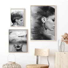 Arte de pared de moda para mujer, póster femenino Sexy con estampado abstracto en blanco y negro, Imagen en lienzo, pintura moderna para decoración del hogar y sala de estar 2024 - compra barato