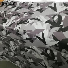 Камуфляжная черно-белая серая виниловая Автомобильная фольговая пленка, наклейка с воздушными пузырьками, бесплатно для автомобиля, полное покрытие для упаковки тела 2024 - купить недорого