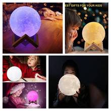 Lâmpada 3d lua luz noturna led, regulável, recarregável, mesa de cabeceira, novidade, presente, dropshipping 2024 - compre barato