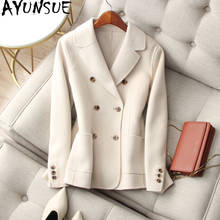AYUNSUE Двухслойное шерстяное пальто для женщин весна осень куртка корейские женские пальто и куртки пальто Casaco Feminino 19050 KJ3905 2024 - купить недорого