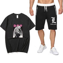 Japanese Anime Death Note Summer Two Piece Set cotton men's T-shirt Sports Shorts Streetwear Harajuku pantsuit Sets 2024 - buy cheap