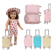 Аксессуары для кукол, чемодан для кукол-младенцев 43 см, чемодан для американских кукол 18 дюймов, рождественские подарки для девочек, детские игрушки 2024 - купить недорого