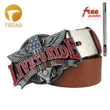 Hebilla de cinturón de Metal LIVE TO RIDE para cinturón de 4cm de ancho, hebilla de cinturón Punk 3D para hombre, ropa y accesorios para Vaqueros 2024 - compra barato