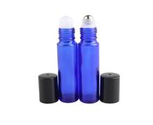 100pcs/lot 10ml Essential Oil Roller Bottles Empty Blue Glass Roll on Ball for Perfume Essential Oils 2024 - buy cheap