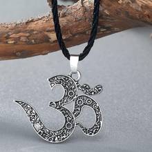 QIAMNI Vintage OM Ohm Amulet Necklace Pendant Men Women Ethnic Viking Meditation Buddhist Yoga Jewelry Hinduism Choker Colier 2024 - buy cheap