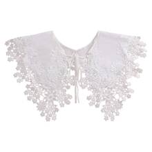 Mini capa de cuello falso desmontable para mujer y niña, chal blanco, bordado Floral, ropa decorativa 2024 - compra barato