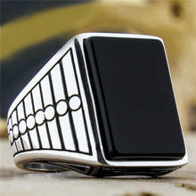Simple Black Geometric Square Crystal Rhinestone Finger Ring Simple Gemstone Ring for Men Party Wedding Engagement Punk Jewelry 2024 - купить недорого