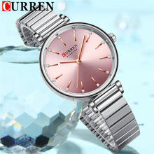 CURREN-reloj rosa de lujo para mujer, pulsera de acero inoxidable, resistente al agua, sencillo, 9081 2024 - compra barato
