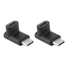 2pcs USB Stereo 90 Degree Right Angled Plug and Play USB 3.1 Type C Male to Female Adapter Converter for Smartphone Cell Phone 2024 - buy cheap